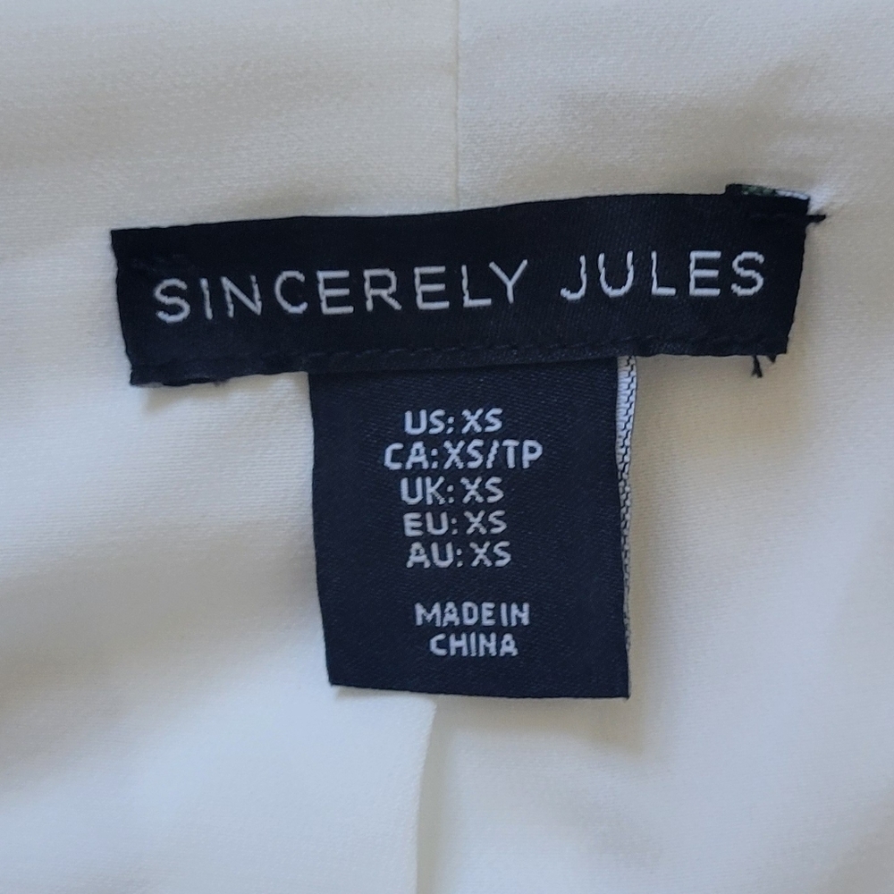 Sincerely Jules White Button Front Mini Dress XS Square Neck Sleeveless - Picture 3 of 5